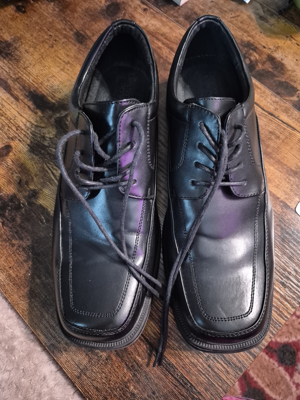 Dexter's Size 12 Classic Black Leather Men's Lace-Up Dress Shoes